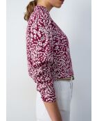 Camisa Olympia con estampado de fondo burdeos