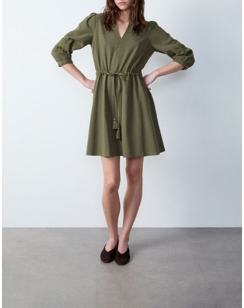 Robe Prospere brodée argile