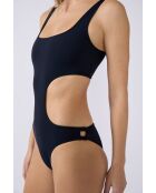 Bañador rosa negro de 1 pieza sin aros