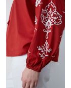 Blusa Solene in terracotta ricamata