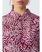 Camisa Olympia con estampado de fondo burdeos