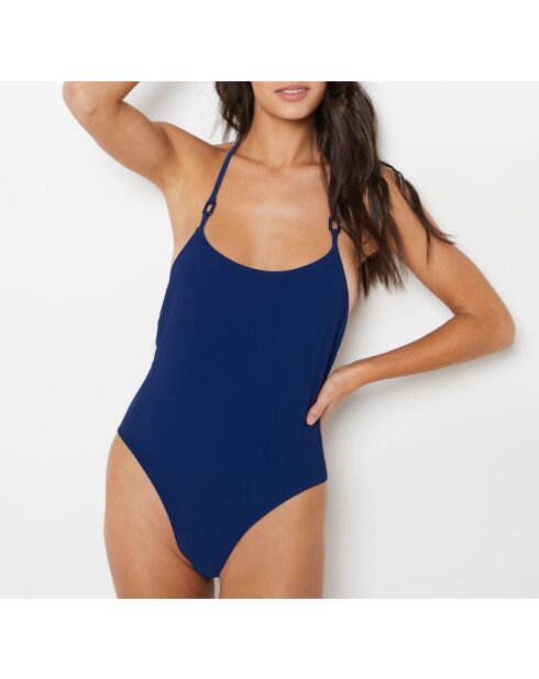 Traje de baño de una sola pieza con aros y aros de color azul medianoche de Waimea