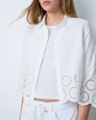 Besticktes Hemd Victorine in Ecru