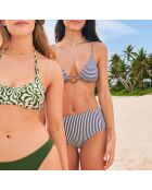 Mahalo wit gestreept marineblauw bikinibroekje met hoge taille