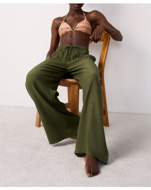 Guarita b kaki olijfkleurige rechte broek