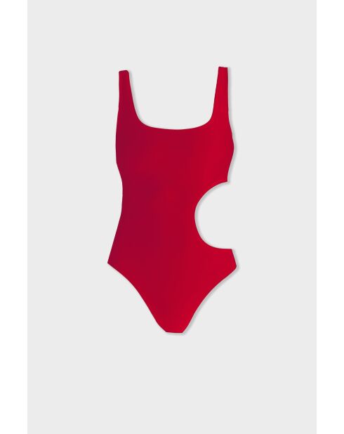 Costume da bagno intero rosso senza ferretto rosa