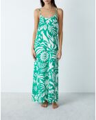 Camicia da notte stampata blu verde Faeza