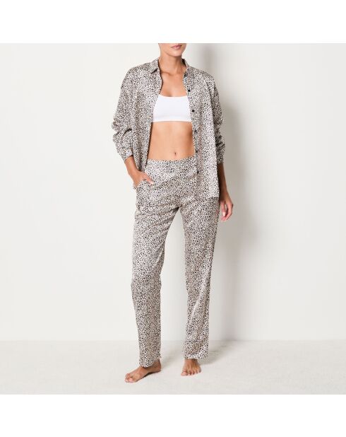 Beige broek met print Beo