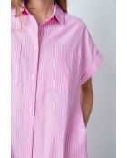 Calin rox roze en wit gestreepte jurk