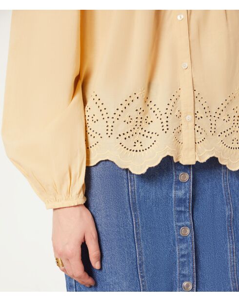 Sonnengelbes besticktes Teenagerhemd
