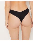 Idyllische schwarze brasilianische Bikinihose mit hohem Bein
