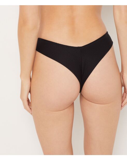 Idyllische schwarze brasilianische Bikinihose mit hohem Bein