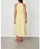 Lichtgele geborduurde Tashou-jurk