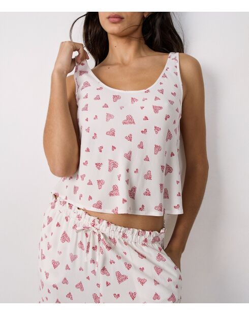 Carson weißes Top mit Herzmuster