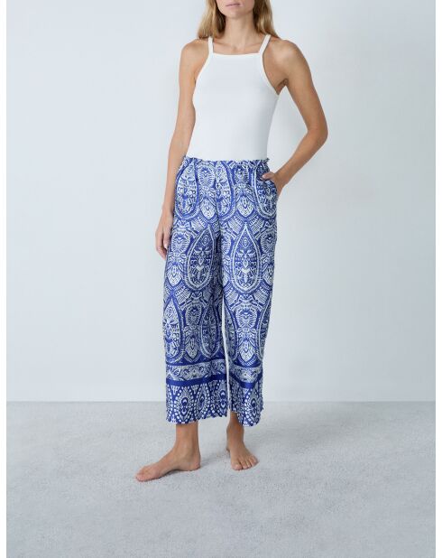 Mailan blauwgroene broek met print