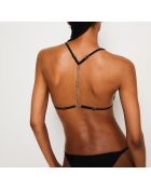 Schwarzer Triangel-BH mit Riemen ohne Bügel und ohne Schale