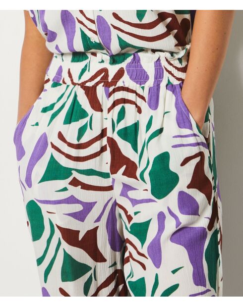 Camelia broek met veelkleurige print