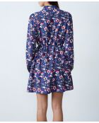 Vilma Kleid mit blauem Hintergrunddruck