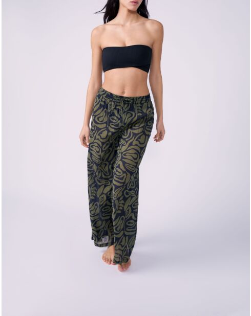 Pantaloni dritti Pipa b con stampa a fondo verde