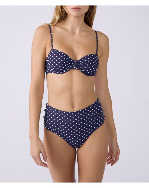 Braguitas de bikini de cintura alta con estampado azul y verde The Bombshell