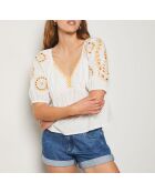 Top bordado de lino Amel