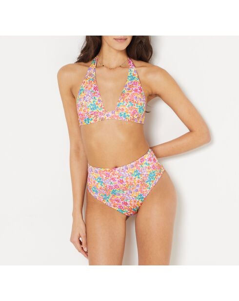 Bonita mehrfarbige Bikinihose mit hoher Taille