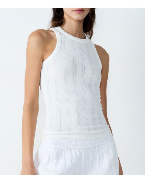 Camiseta blanca sin mangas Foz