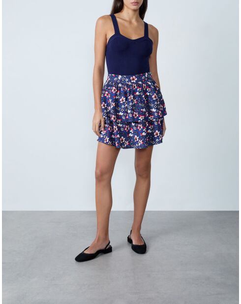 Jupe Vilma imprimée bleu vert