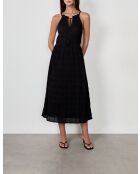 Vestido Tashou negro bordado