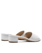 Mules à talon CA-264 texturé effet coco blancs