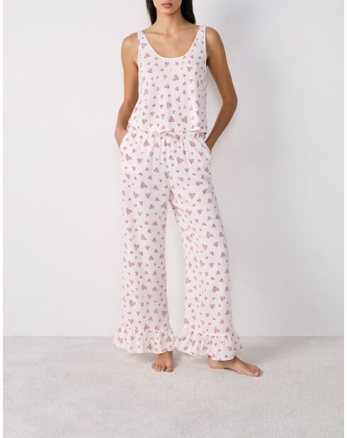 Carson weißes Top mit Herzmuster