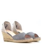 Sandales compensées Ana Belen grises - Talon : 6,5 cm