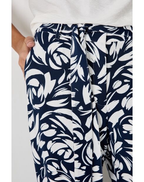 Calypso blauwgroene broek met print