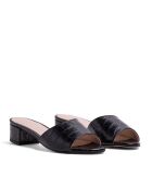 Mules à talon CA-264 napa noirs