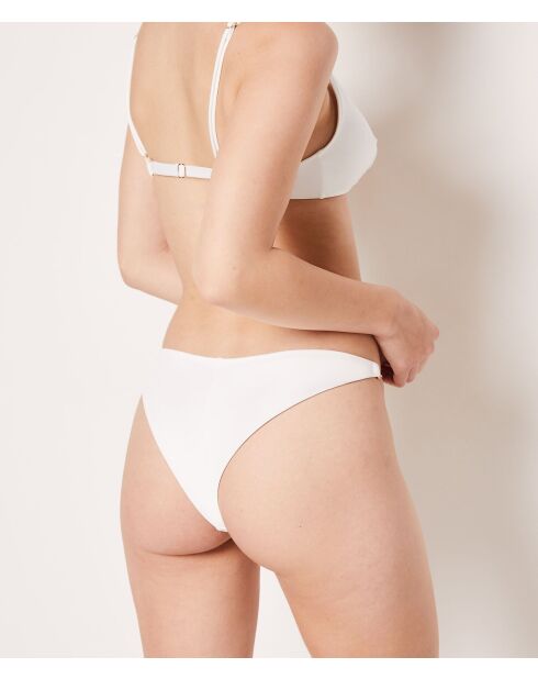 Bas de bikini bresilien high leg Horsy blanc