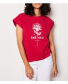 Flora fuchsiafarbenes T-Shirt