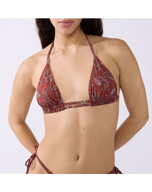 Charliz driehoekige bh zonder beugel en zonder schelp bedrukte baksteenachtergrond