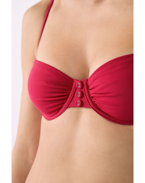 Fluweelrode klassieke bh met beugel zonder schelp
