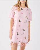 Roze Arizonalove korte jurk met korte mouwen