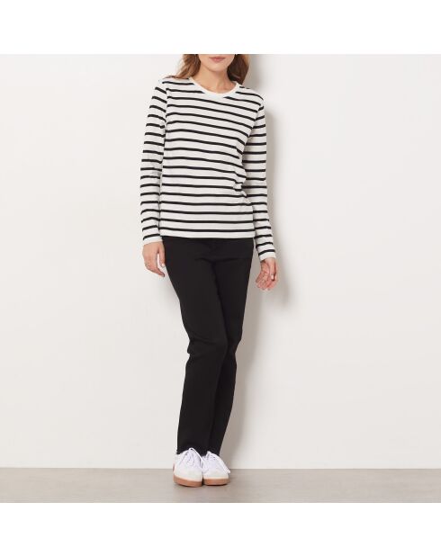 Ava schwarzes gestreiftes T-Shirt