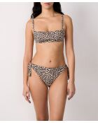 Palamos bh met luipaardprint op ecru achtergrond zonder beugel en zonder schelp