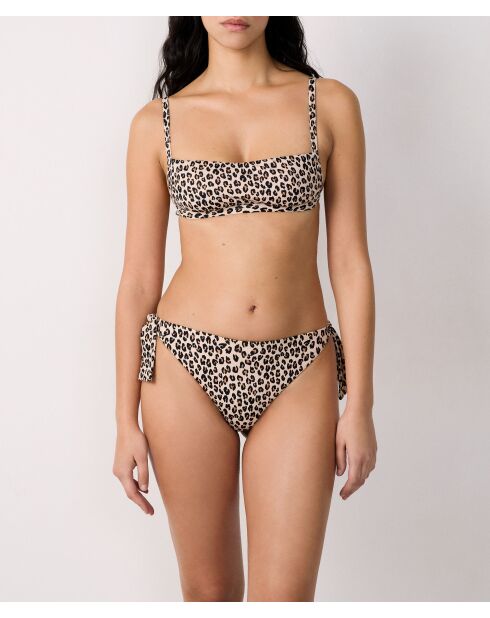 Palamos BH mit Leopardenmuster und ecrufarbenem Hintergrund ohne Bügel und ohne Schale