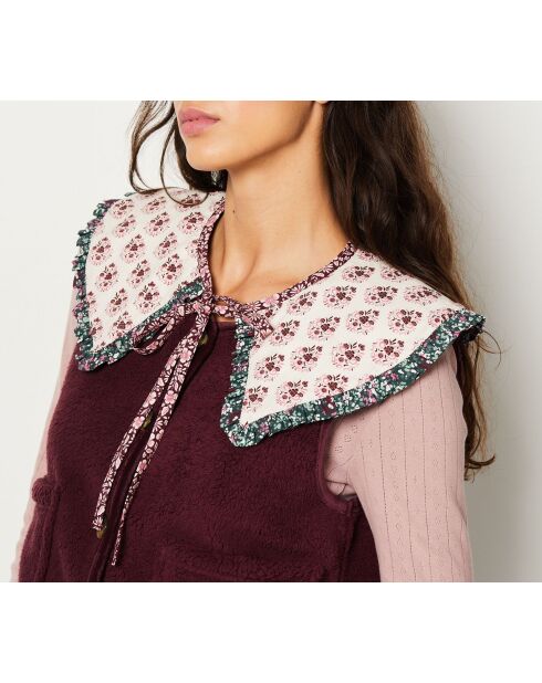 Wijde ecru halsketting