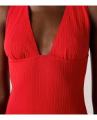 Zagararoter einteiliger Badeanzug ohne Rahmen ohne Schale