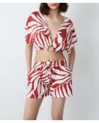 Kalio top gedrukt op ecru achtergrond