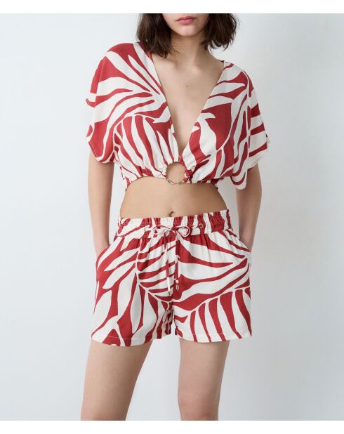 Kalio top gedrukt op ecru achtergrond