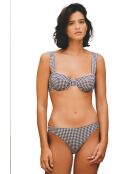 Schwarze und weiße Balkon-Bikinihose Vichy