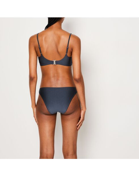 Braguita de bikini estándar antracita con correa para nadar