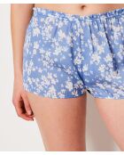 Lavendelkleurige short met paarse achtergrondprint