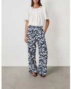 Calypso blauwgroene broek met print